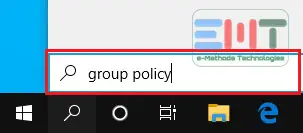 Type group policy in the search box